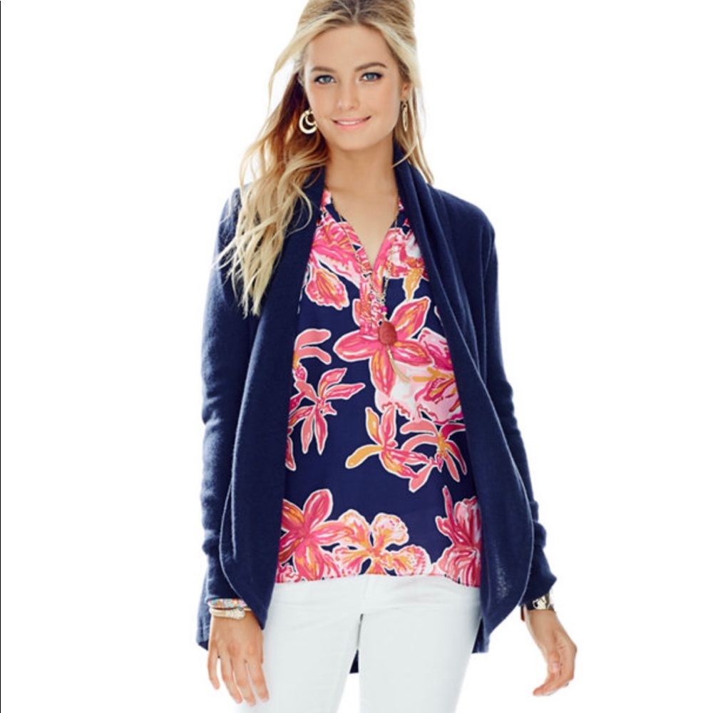 Lilly Pulitzer Bryn Cashmere Cardigan - Navy